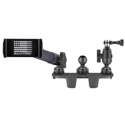 Bulletpoint Metal Bronco Phone Holder Mount + Action Camera Mount Compatible with 2021+ Ford Bronco Holds 3 Devices Replaces Accessory Ready Panel