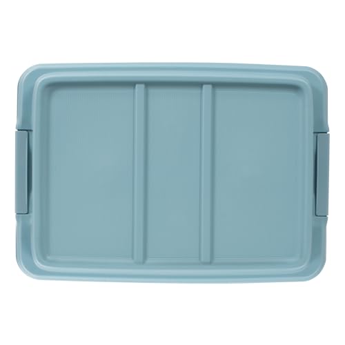 Hefty Hi-Rise Storage Bin with Lid, 18 Quart, Smoke Blue, 8 Pack - image 9