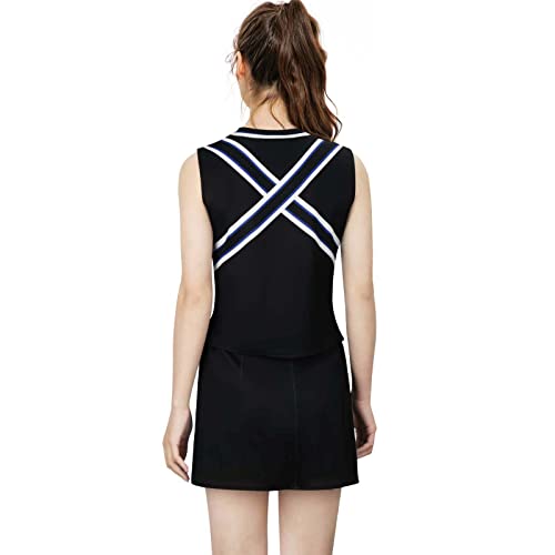 Partyever Cheerleader Uniform For Adult Women Tank Tops V-Neck Girls Skirt High School Fancy Dress Halloween Party Outfits (Xx-Large) #TOP2