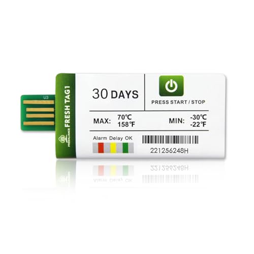 Freshliance 1pack Temperature Data Logger USB Disposable Temperature Recorder with 30000 Points...