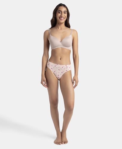 Jockey 1410 Women's Medium Coverage Super Combed Cotton Mid Waist Bikini with Concealed Waistband (Pack of 3_Colors & Prints May Vary)