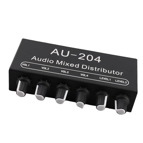 Caja divisora de audio estéreo Sorandy minipreamplificador con 4 salidas de auriculares 4