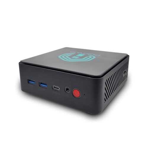 Mini PC with N150 CPU, multiple USB ports, and power button, featured in context of Home Assistant and smart home technology.