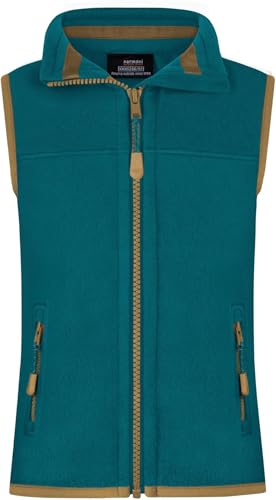 normani Kinder Fleeceweste Ärmellose Weste Strickweste Atmungsaktives Outdoor Oberteil mit Stehkragen und Seitentaschen Farbe Petrol Größe 170-176
