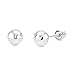 14k REAL White Gold 2mm Ball Stud Earrings with Screw Backs
