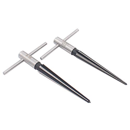 Applianpar T Shape Handle Taper Reamer 3-13Mm And 5-16Mm Bridge Pin Hole Hand Held Tapered Reamers 6 Fluted Chamfer Chaser Reaming Tool For Woodworker Guitar Luthier Cutting Pack Of 2 #TOP2