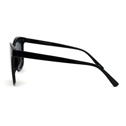 Womens Boyfriend Style Round Oversize Horn Rim Sunglasses3