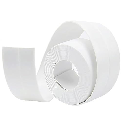 XOUDKE Rodapiés Autoadhesivo Flexible, 3.2m x 38mm Perfil PVC, Rodapie de Acabado Rodapiés Flexible Cinta Autoadhesiva para Cocina y Baño, Blanco
