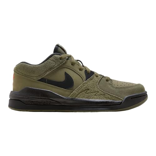 Nike Stadium 90 Medium Olive Grade School Basketball Shoes (Black/Green)