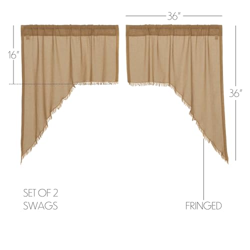 VHC-Brands-Tobacco-Cloth-Fringed-Farmhouse-Decor-Kitchen-Swag-Prairie-Panels-Door-Window-Tier-Set-Curtains-for-Kitchen-Bedroom-Bathroom-Living-Room-Dining-Khaki-Classic-Swag-Set VHC Brands Tobacco Cloth Fringed Farmhouse Decor Kitchen Swag Prairie Panels Door Window Tier Set Curtains for Kitchen Bedroom Bathroom Living Room Dining Khaki Classic Swag Set