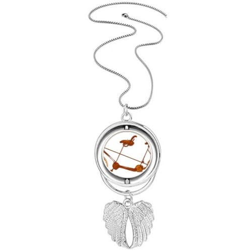 Collier pendentif ailes d'ange et vélo 3 places en acier pour cyclistes