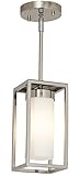 Hamilton Hills Polished Nickel Box Light Pendant LED Cage Lighting Hanging Fixture