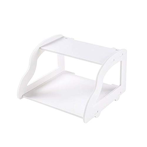 Set-Top-Box-TV Hintergrundwand Punch Frei, Holz-Kunststoff-Plattenlagerungsgestell for CD-Player-Router Weiß Floating Shelf 1029