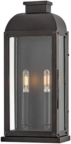 Hinkley Tiverton Medium Wall Mount Lantern, Dark Oxidized Brass