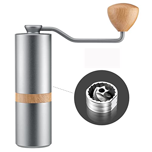 RECAFIMIL Manual Coffee Grinder Capacity of 30g Stainless Steel Conical Burr Protable Adjustable Espresso Grinder Hand Coffee Grinder