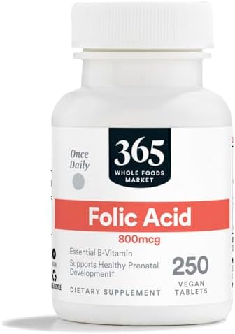 365 by Whole Foods Market, Folic Acid 800mcg, Vegan, 250 Tablets