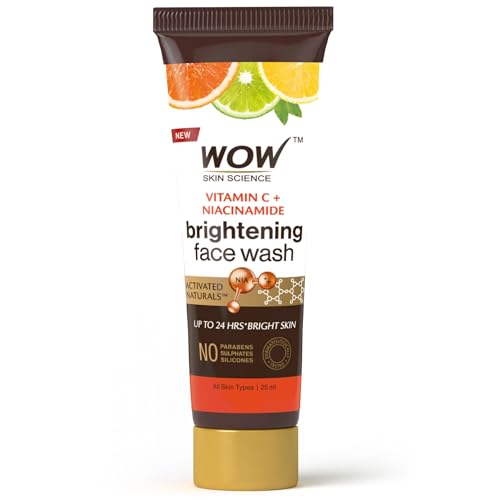 WOW Skin Science Brightening Vitamin C & Niacinamide Face Wash | For Brighter Glow | Paraben & Sulphates Free | Face Wash for Women & Men | 25 ml
