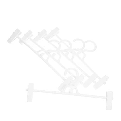 Alipis 5PCS Space Saving Pants Hangers with Mark Clips Stackable Plastic Organizers for Closet for Neat Wardrobe Storage of Pants Skirts and More and Reusable