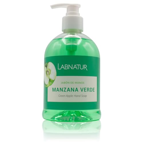 Labnatur Jabón de Manos Líquido Manzana Verde - Aroma Afrutado y Herbal - Limpia en Profundidad y Suaviza - Respeta el pH Natural de la Piel - Vegano - Fabricado en España - 500ml