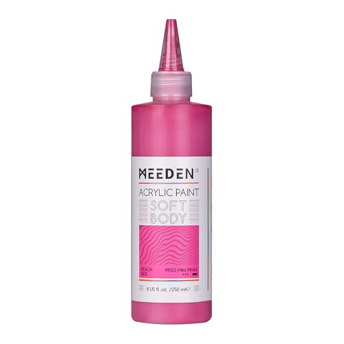 MEEDEN Soft Body Acrylfarbe: Pfirsichrot Matt Finish - 250ml Künstlerfarbe in ergonomischer Flasche - Fließfarbe für Leinwandmalerei Künstler & Erwachsene Künstler & Erwachsene