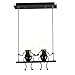 Produktbild Pendelleuchte Schwarz LED Kreativ Kronleuchter Modern Design Karikaturen Charakter Deckenbeleuchtung Esszimmer Schlafzimmer Wohnzimmer Kinderzimmer Deko Einstellbar Hängeleuchte Eisen E27 (Black, Two)