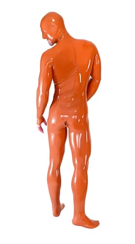 Latex Rubber Catsuit Neckline Latex Tights Body Shaping Full Set Of Sexy Men's Tights Condom Jumpsuit3