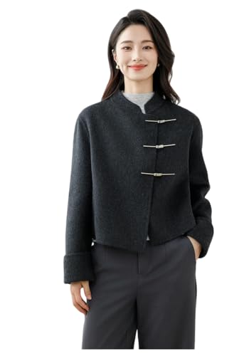 Veste courte en cachemire col montant pour structurer la silhouette en tweed - 2