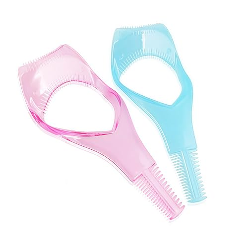 Image of 2PCS Plastic Eyelash Mascara Guard Applicator With Comb -Beauty Make Up Eyes Mascara Shields Applic Upper Makeup Tools(Blue+Pink)