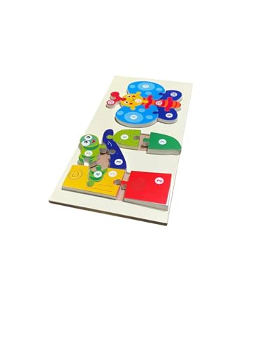 Image of Butterfly Life Cycle Wooden Puzzle for Kids, Interactive Transformation Puzzle, Ages 2+ | Maze Game Weather Calendar Clock-Interactive Weather & Time Learning | Combo Pack of 2