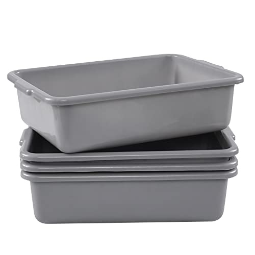 Hokky Barreños Plastico Rectangular 4 Paquetes, Cubetas Plastico Almacenaje Pequeño, Blanco Negro