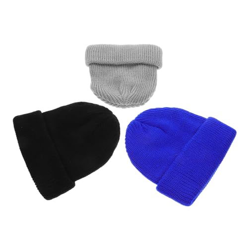 SHERCHPRY Warme Mützen Set 3-teilig Strick Unisex Mütze Dekoratives Ornament Für Die Familie