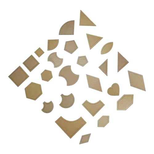 MAGICLULU Jeu de 27 Gabarits Acryliques pour Patchwork Soi-même Prise Ergonomique et Alignement de Motifs, pour Quilting en Studio et Loisirs Créatifs