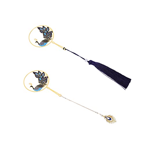Marque-page avec pendentif et pompon lot de 6 pièces pour livre
