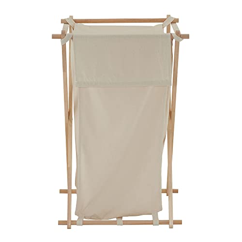 Household Essentials 6785-1 Collapsible Wood X-Frame Laundry Hamper With Fold Over Lid #TOP4