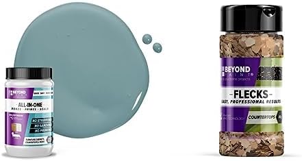 Beyond Paint Bundle, Includes (1) Quart of All-In-One Refinishing Paint in Nantucket and (1) Five Ounce Multi-Colored Flecks