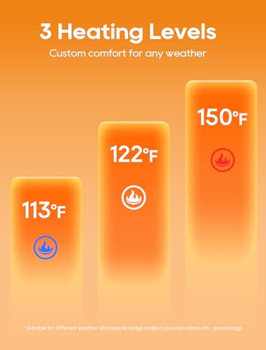 Heated Gloves, Rechargeable Heated Gloves for Men Women, Waterproof Electric Heating Ski Gloves with Touchscreen for Cold Weather Skiing Snowboarding Hiking Hunting Gifts (Black,L)