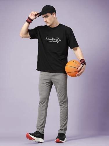 Image of CHKOKKO Mens Polyester Stylish Oversized T Shirt for Daily & Casual Wear Printed Design with Drop Shoulder & Half Sleeves