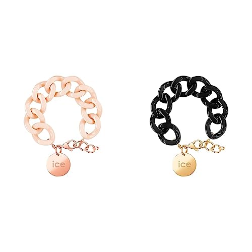 Chain bracelet mailles XL couleur rose gold ou noir pour femme