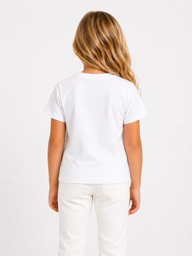 Image of DYCA by Bodycare Girls Solid Cotton T-Shirt, Round Neck Half Sleeves, Casual Regular Fit, Comfortable Tshirt for Kids