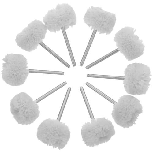 PAMINGONO Disco de Pulido de Lana Vástago 3 MM 25 Piezas para Herramientas Rotativas Pulidor Fino para Joyería Madera Metal y Cerámica Accesorio Abrasivo Profesional para Restauración