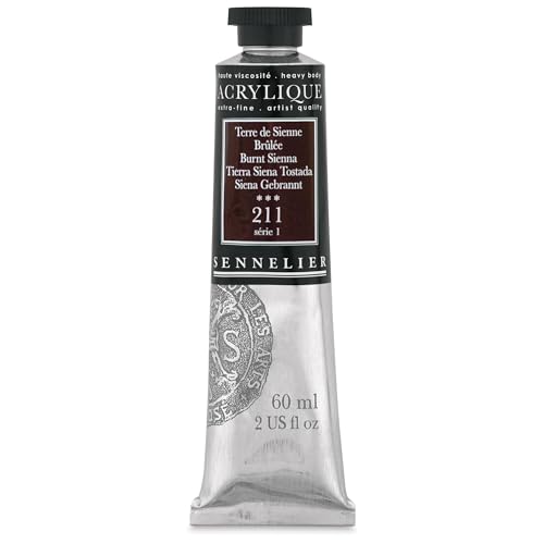 Sennelier Extra-Fine Artists' Acrylic, 60ml, Burnt Sienna S1, 2.02 Fl Oz (Pack of 1)