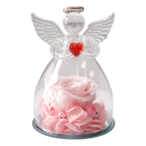 Angelo Figura -, Gel Gel | conservato, Regali angelo conservati fatti di di rosa, regalo di fiori eterni per il giorno del Ringraziamento