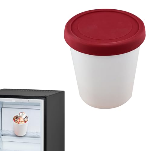 Recipiente de helado – Recipiente de helado a prueba de fugas para hecho en casa – Recipiente de almacenamiento reutilizable para congelador, yogur, capacidad de 1 litro