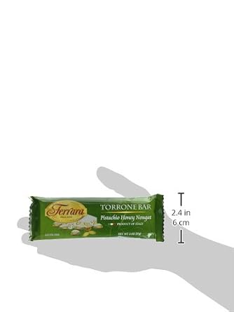 Ferrara Italian Torreon Honey Nougat Candy, Pistachio, 2 Ounce (Pack of 12)