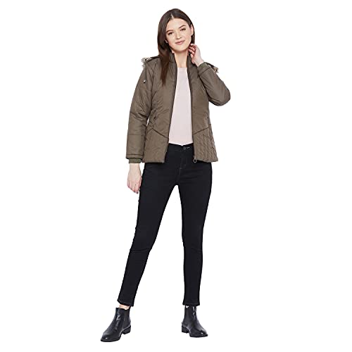 Image of VERO AMORE Women's Black winter wear full sleeve solid parka Jacket-2072A