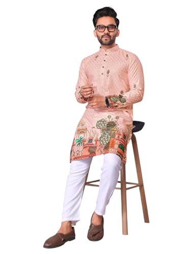 Image of Trustous Kurta Pyjamas set for Mens | Pyjamas with kurta PRINTED and classis look |KURTA Pyjamas SET