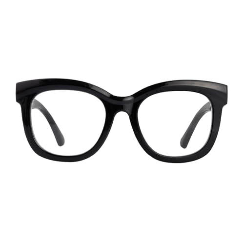 SKYWAY Occhiali da Lettura Oversize da Donna, Occhiali da Lettura Anti Luce Blu per Computer, Eleganti Occhiali con Montatura Quadrata Grande (Nero,1.50)