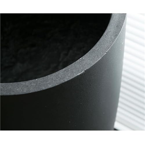Pot de fleur haut en béton au design biseauté chic pour extérieur raffiné - 7