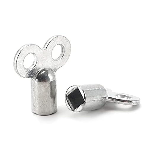 Lamkrtlp Llave de radiador, 2 Piezas Llave para radiadores, Para escape de radiador, Reduce el Ruido, Compatible mayoría disipadores calor (Plata)