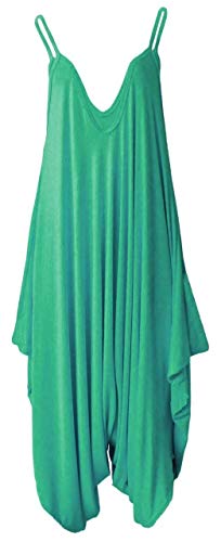 Image of Colop Ladies Cami Lagenlook Romper Baggy Harem Playsuit Women Jumpsuit Dress Plus Size (Jade Green, 12-14)